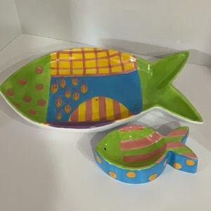 Colorful Fish Chip and Dip Server